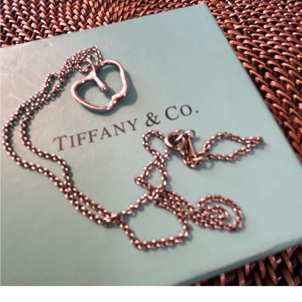 Tiffany & Co. Silver Elsa Peretti Apple Pendant Necklace 16" - Picture 5 of 9